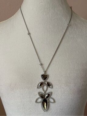 INC International Concepts Smoky Crystal Floral Statement Necklace & Earring Set